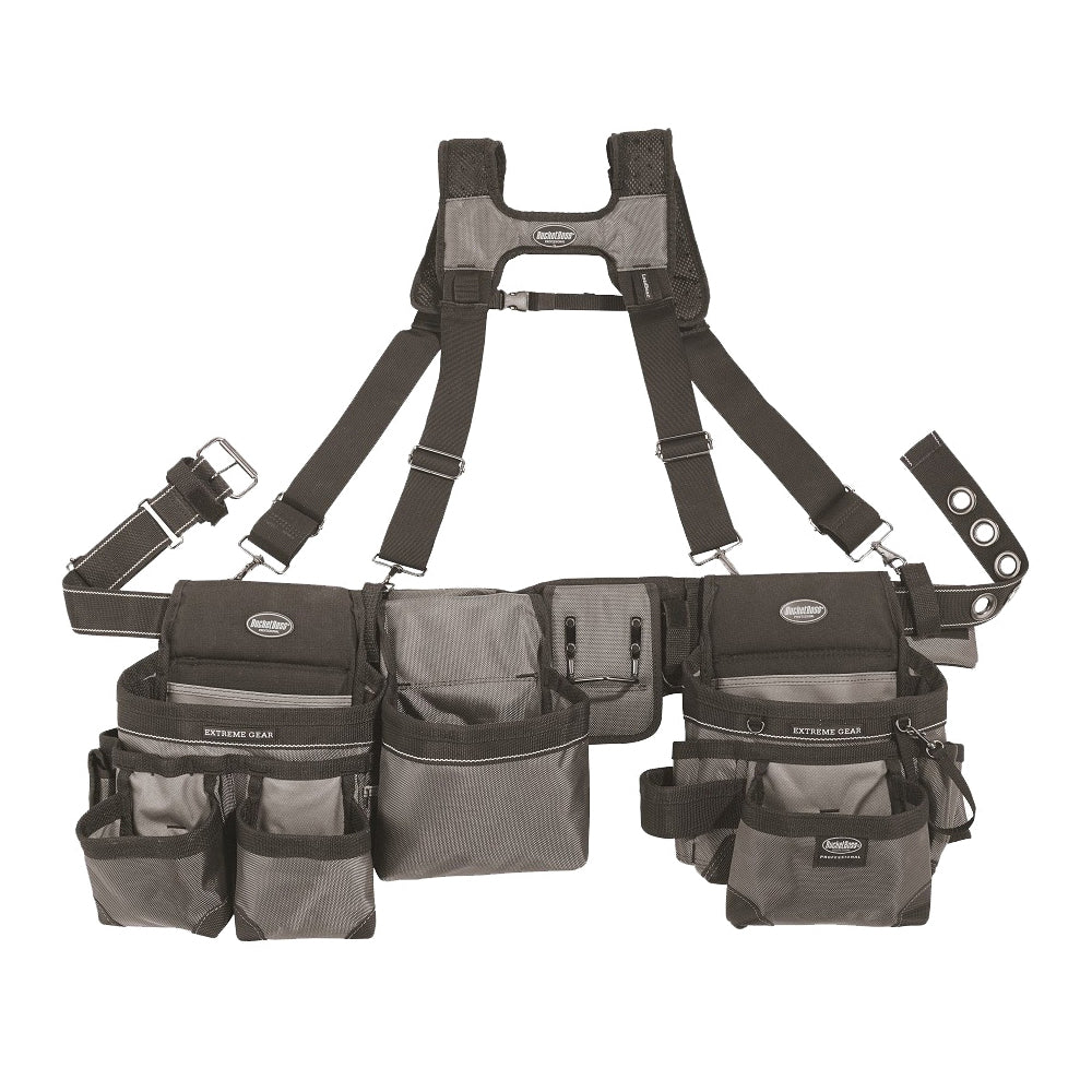 Bucket Boss 55135 Mullet Buster Suspension Rig, 52 in Waist, Poly Fabric, Gray, 29-Pocket