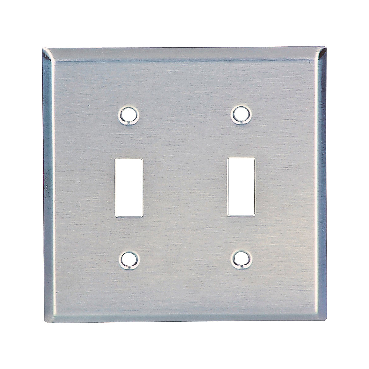 Eaton Wiring Devices 93072-BOX Wallplate, 4-1/2 in L, 4.56 in W, 2 -Gang, Stainless Steel, Satin