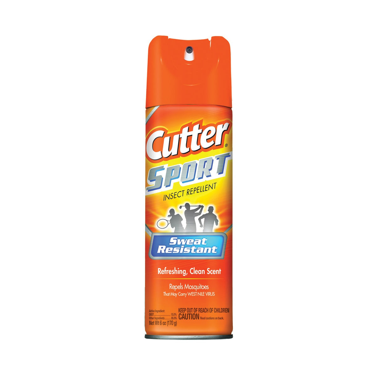 Cutter SPORT HG-96253 Insect Repellent, 6 oz Aerosol Can, Liquid, Light Yellow/Water White, Ethanol