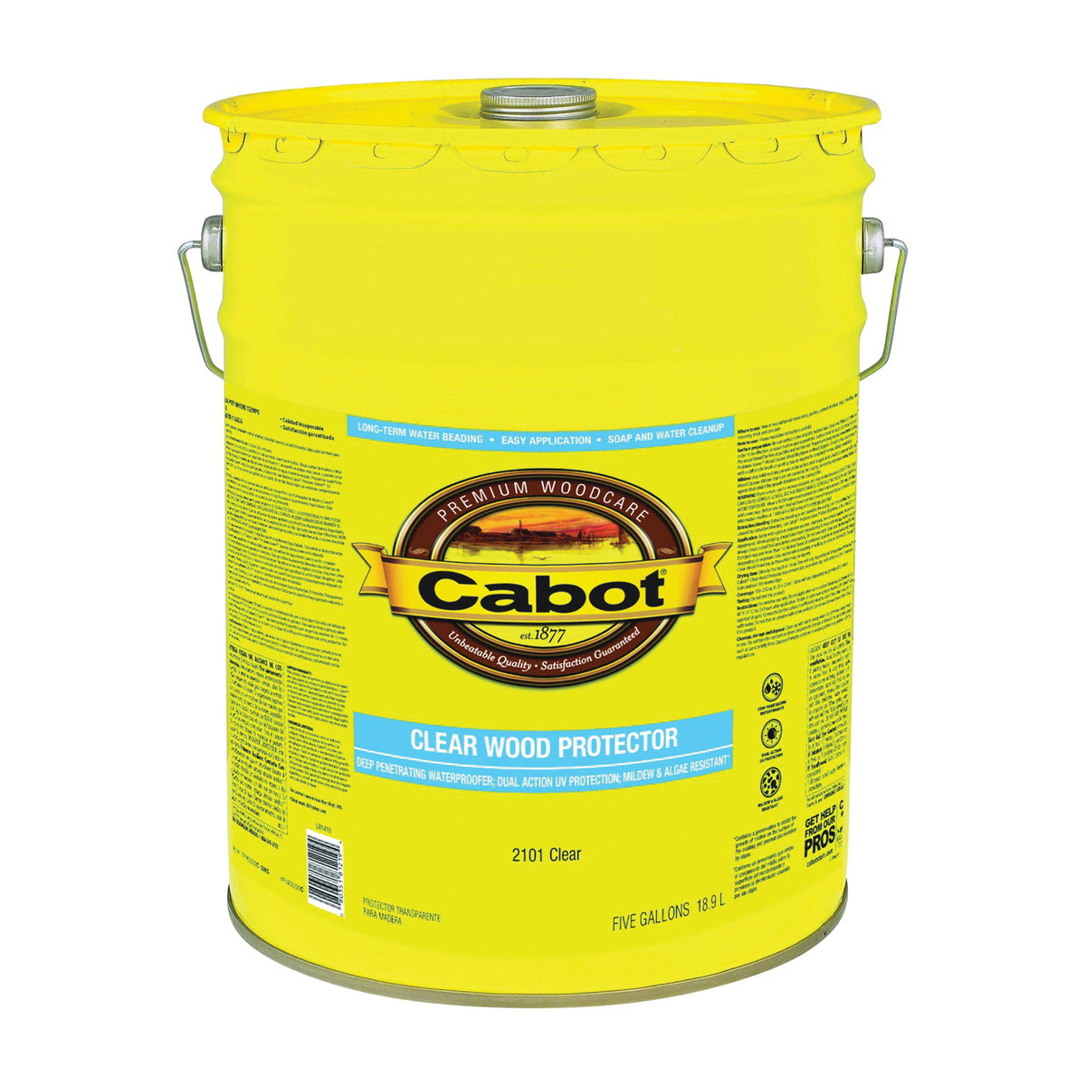 Cabot 140.0002101.008 Wood Protector, Clear, Liquid, 5 gal