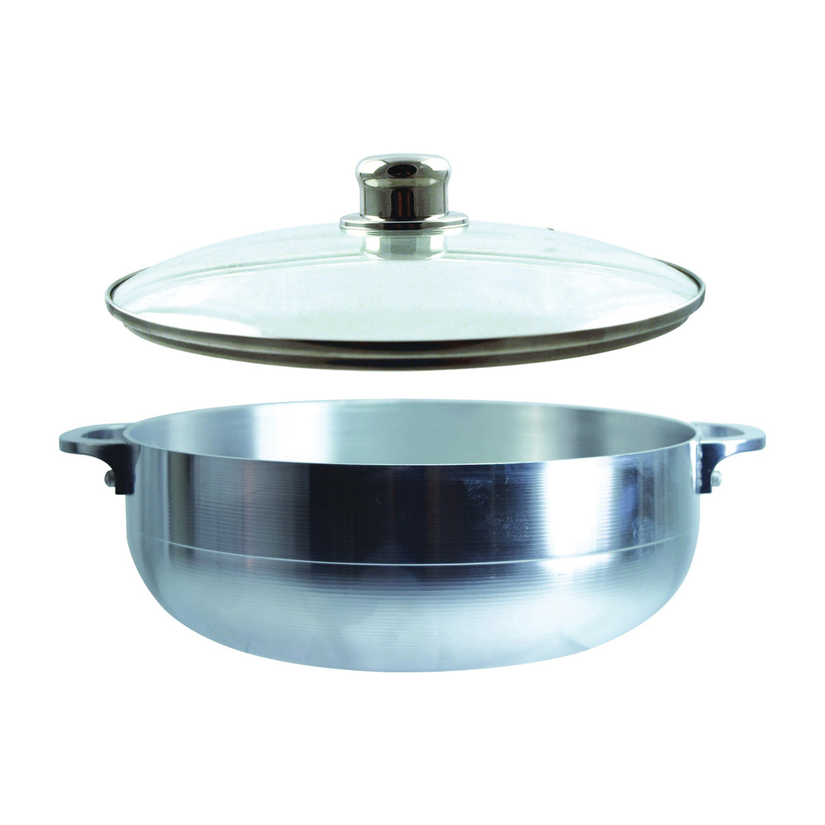Euro-Ware 97262#7 Stock Pot with Lid, 4.75 qt Capacity, Aluminum, Polished