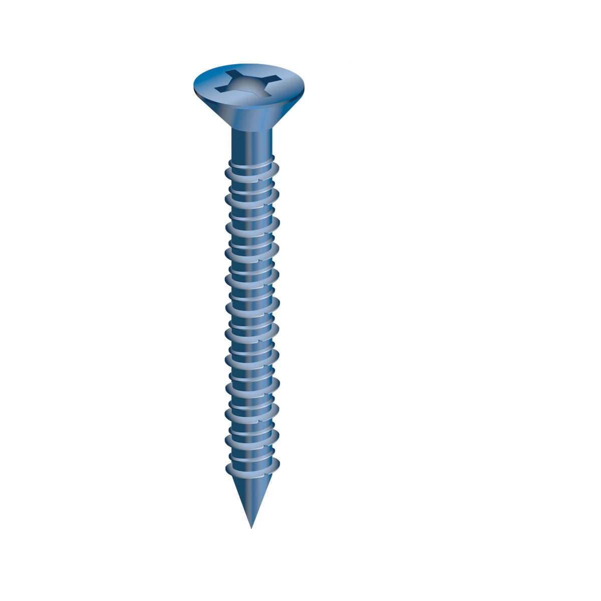 COBRA ANCHORS 626W Screw, 3/16 in Thread, 4 in L, Flat Head, Phillips, Robertson Drive, Steel, Fluorocarbon-Coated