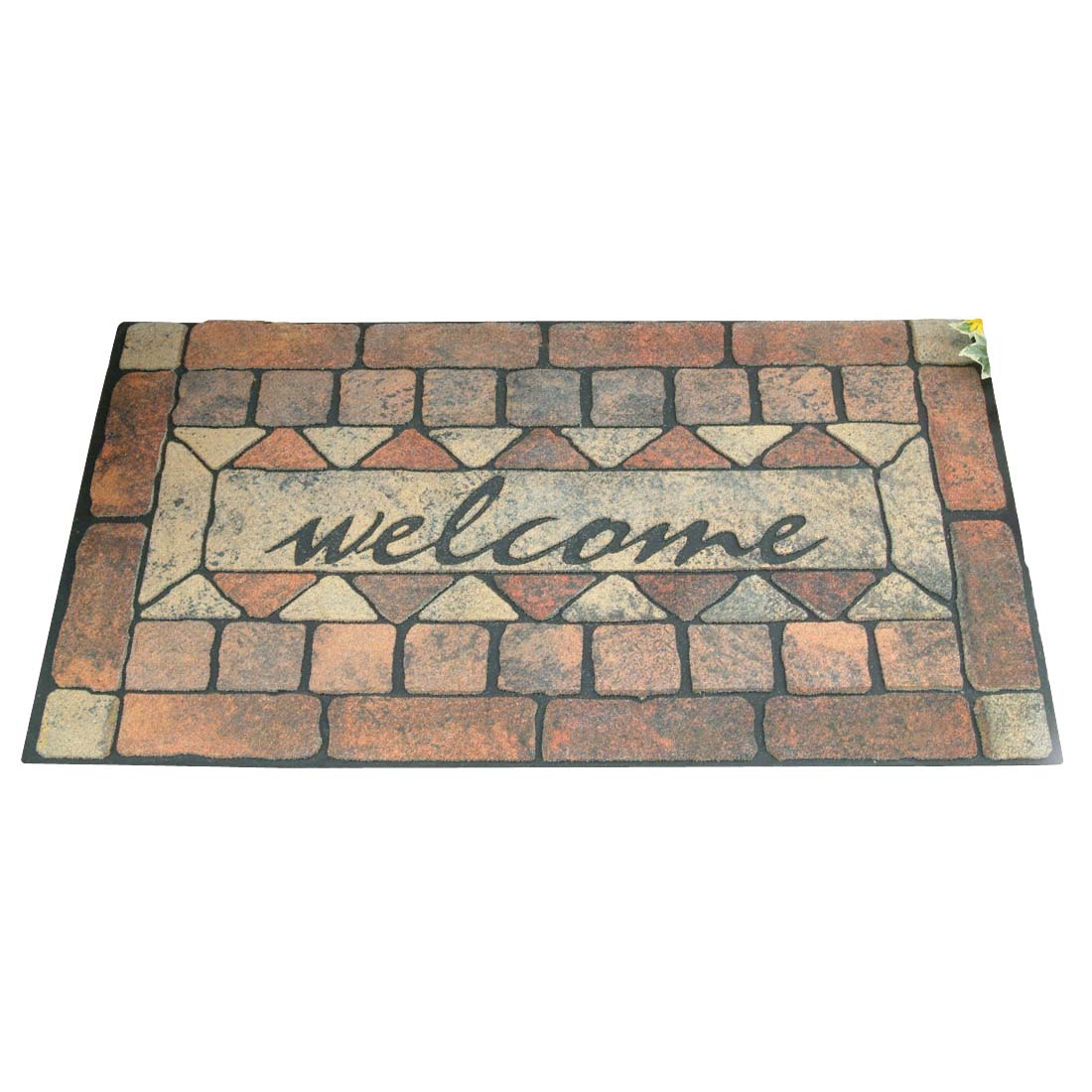 Simple Spaces 06ABSHE-16 Door Mat, 30 in L, 18 in W, Flocking Pattern, Polyester Surface