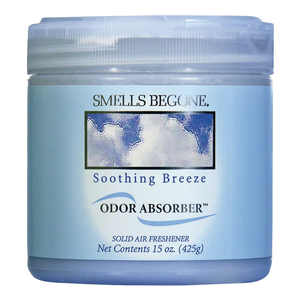 SMELLS BEGONE 50116 Odor Absorbing Gel, 15 oz Jar, Soothing Breeze, 450 sq-ft Coverage Area