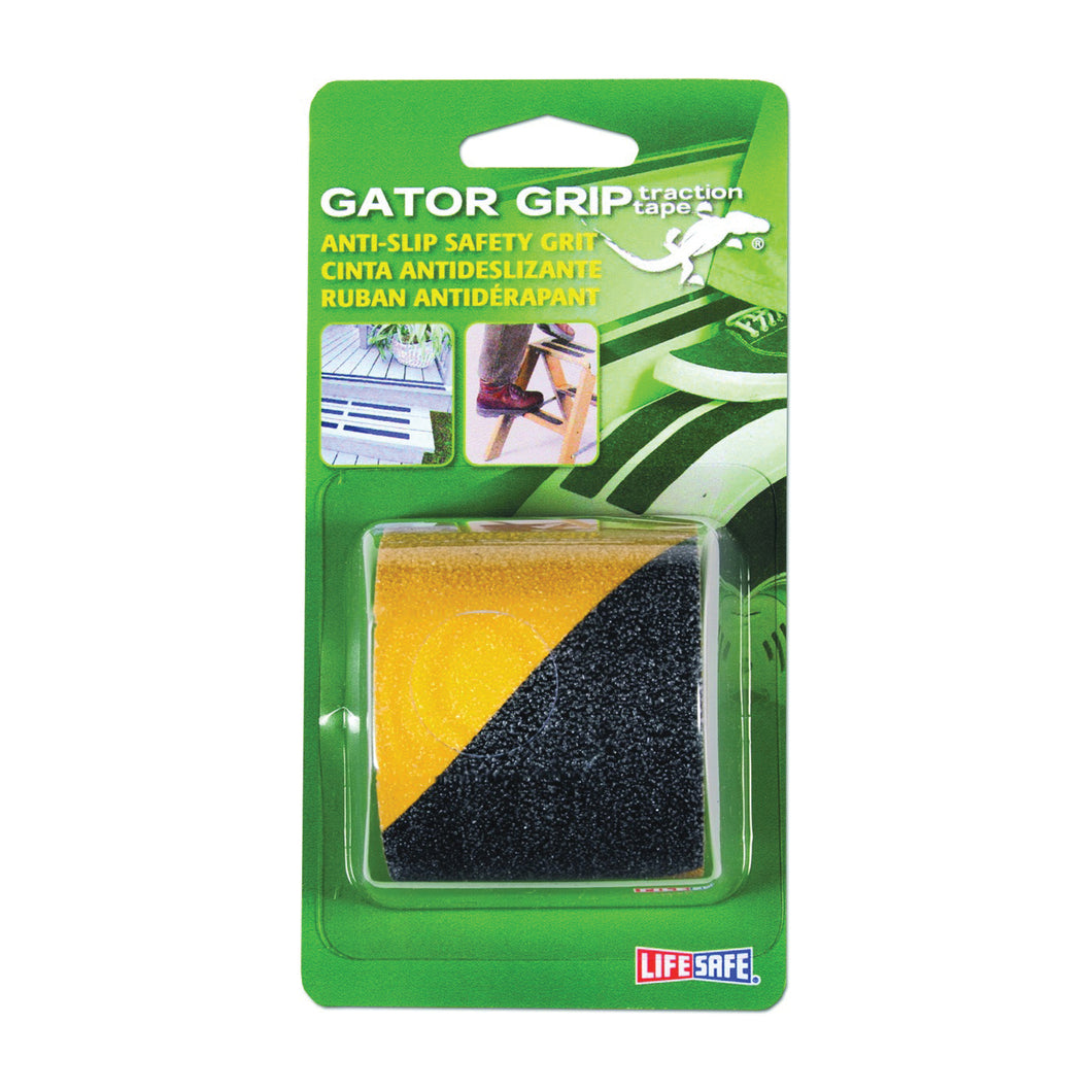 INCOM Gator Grip RE175 Safety Grit Tape, 5 ft L, 2 in W, PVC Backing, Black/Yellow