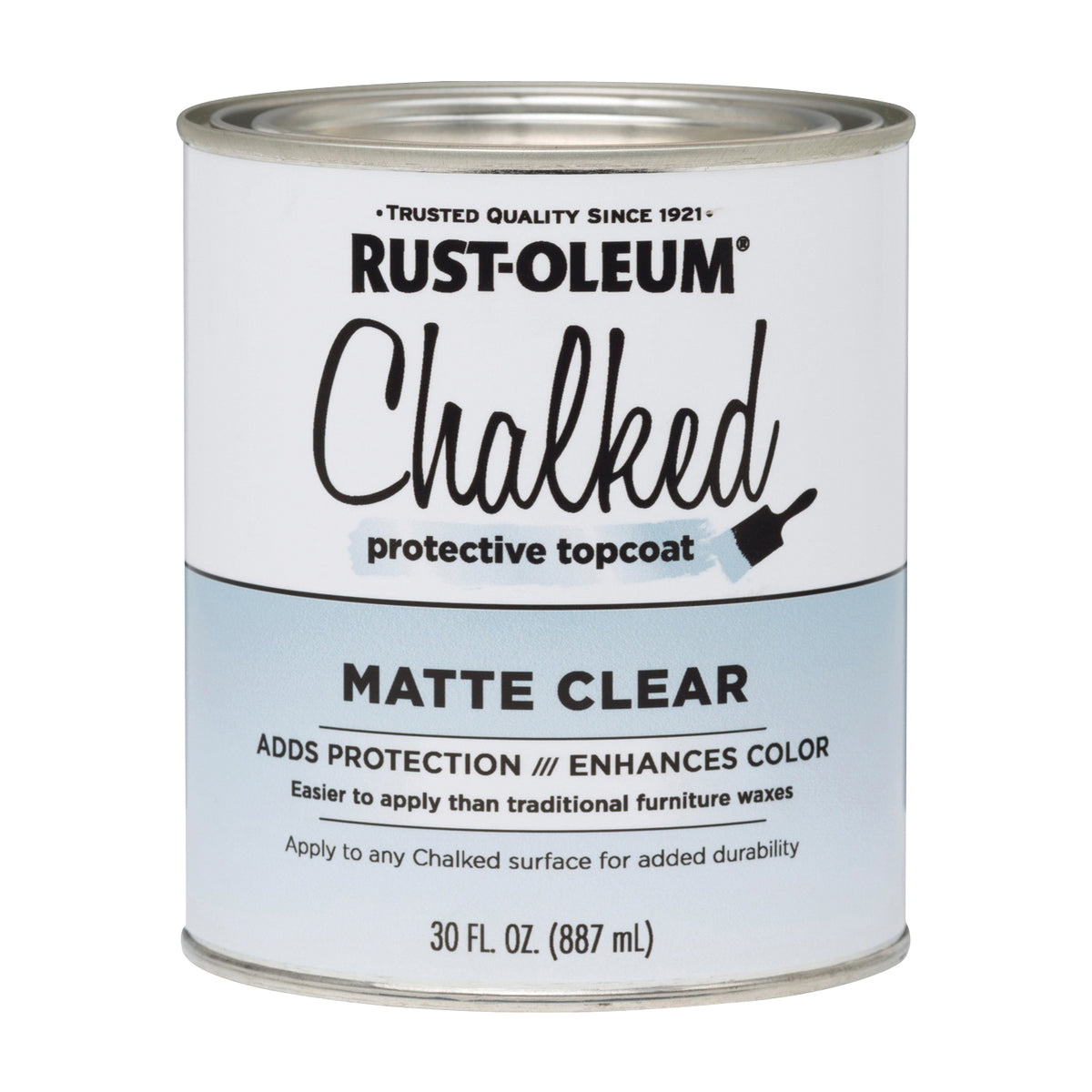 RUST-OLEUM Chalked 287722 Chalked Protective Topcoat, Matte, Clear, 30 oz, Quart