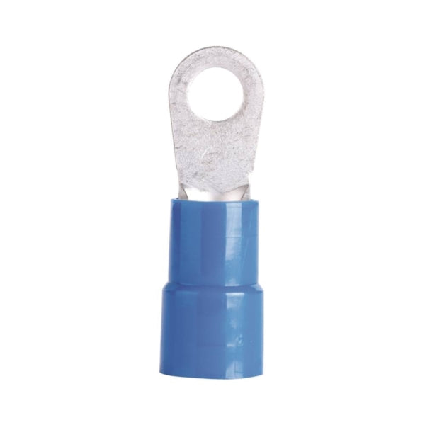 GB 14-095 Ring Terminal, 600 V, 6 AWG Wire, 1/4 in Stud, Vinyl Insulation, Blue