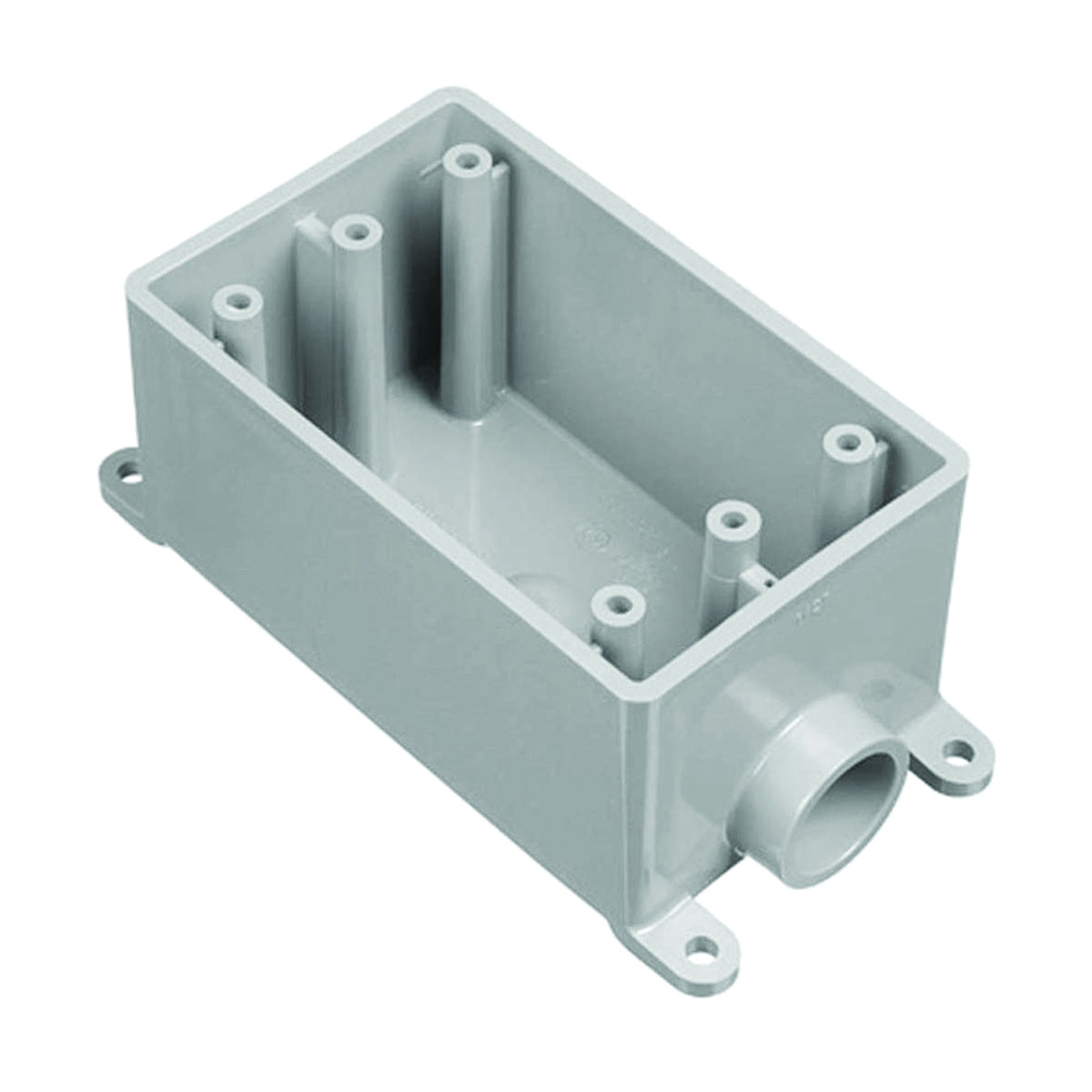 Carlon E980FFN-CTN Outlet Box, 4.54 in L, 2.8 in W, 1 -Gang, PVC, Gray