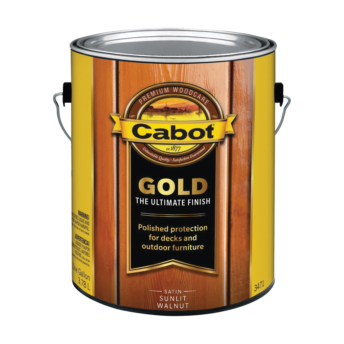 Cabot 3470 Series 3471 Floor Finish, Gold Satin, Sun Lit Walnut 1 Gal