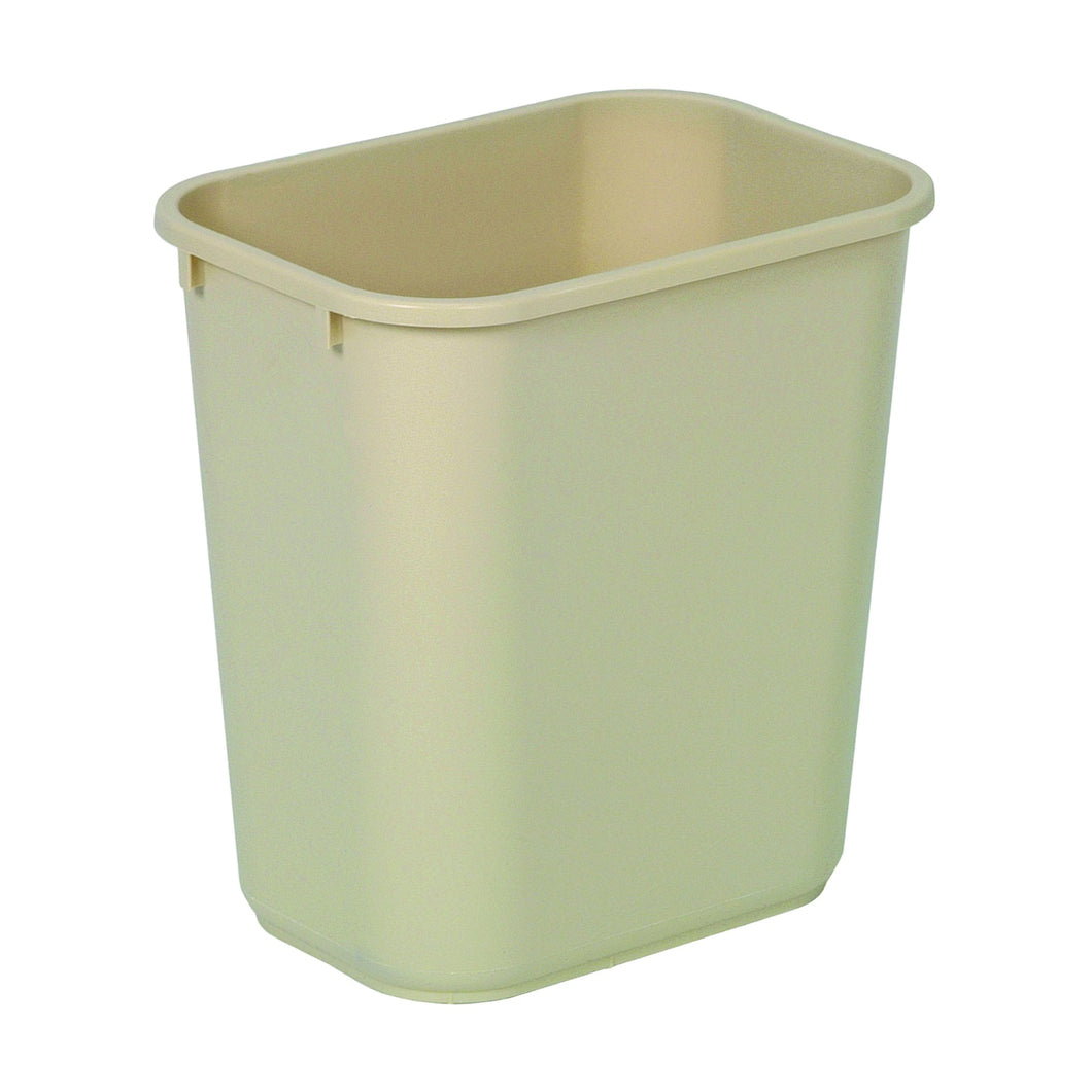CONTINENTAL COMMERCIAL 2818BE Waste Basket, 28.125 qt Capacity, Plastic, Beige, 15 in H