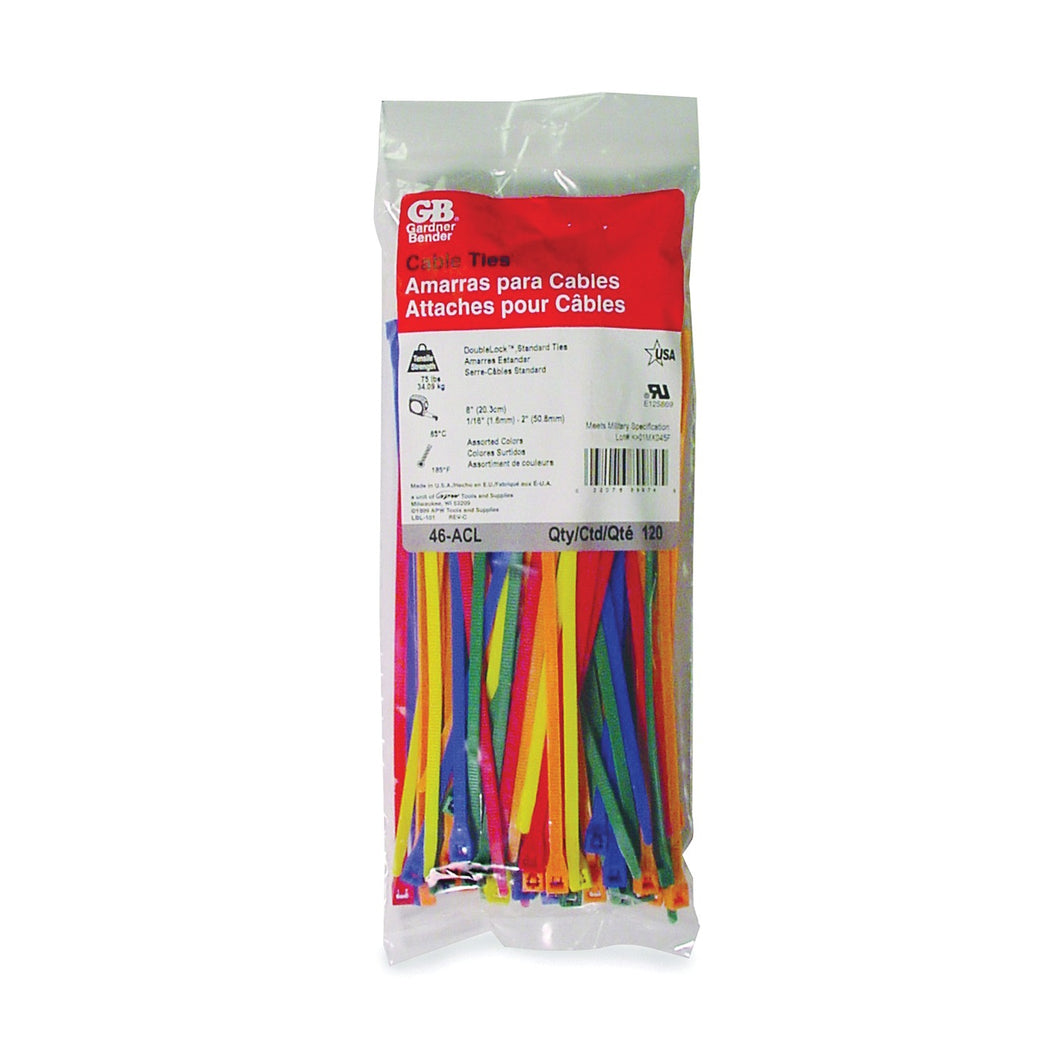 GB 46-ACL Cable Tie, Double-Lock Locking, 6/6 Nylon, Natural