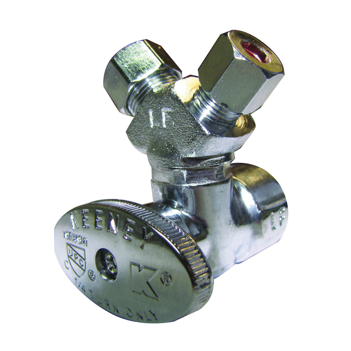 Plumb Pak PP2902VLF Stop Valve, 1/2 x 3/8 x 1/4 in Connection, FIP x Compression x Compression