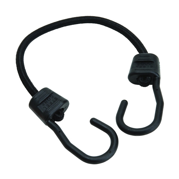 KEEPER Ultra Series 06068 Bungee Cord, 18 in L, Rubber, Black, Hook End