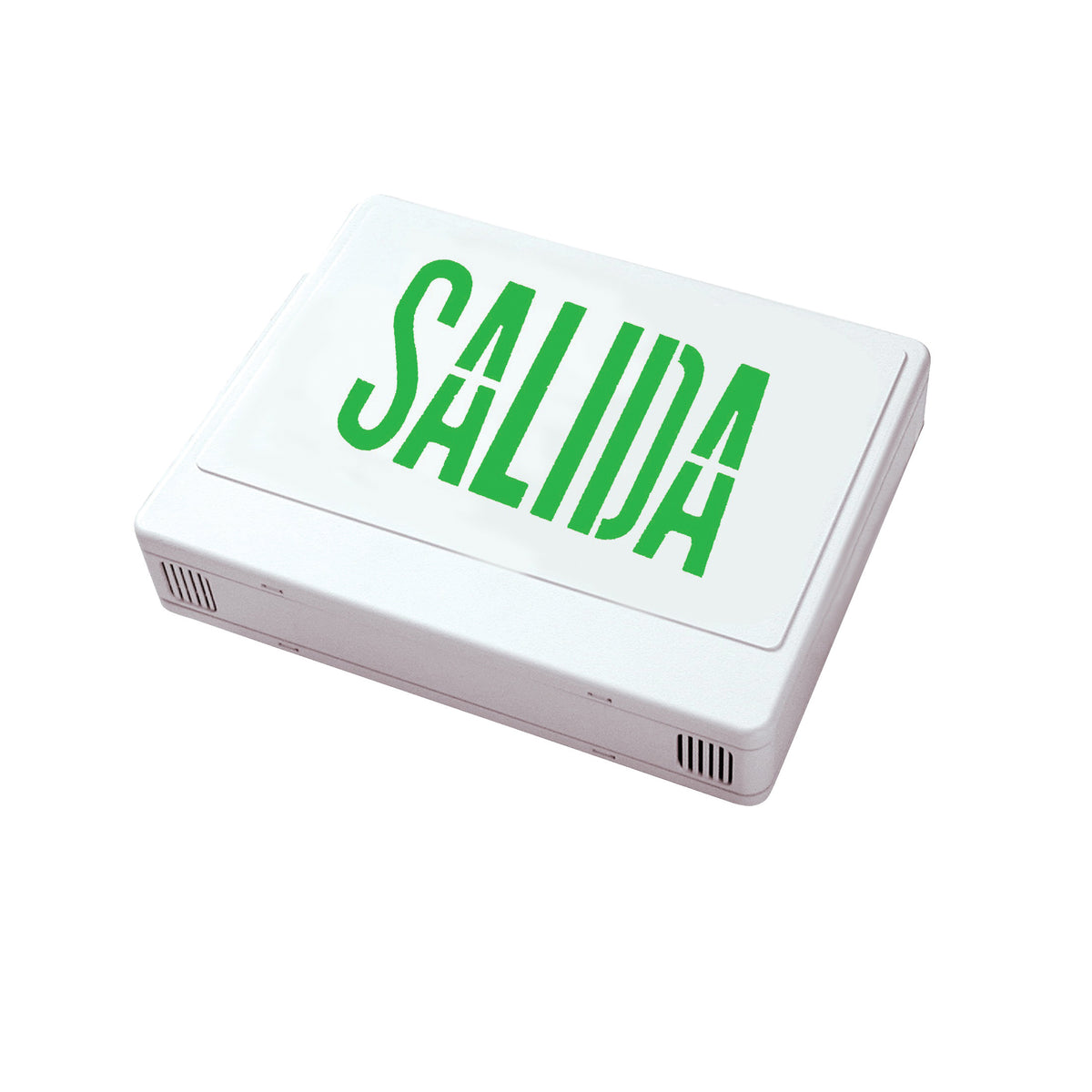 HOWARD LIGHTING HL0201B2GW-ESP Exit Sign Light, 7-1/2 in OAW, 12 in OAH, 120/277 VAC, Thermoplastic Fixture, White