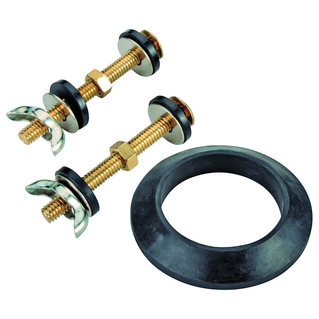 Worldwide Sourcing TW0917 Tank-to-Bowl Connector Kit, (2) Closet Bolts, (1) Washer-Piece, Polished Brass