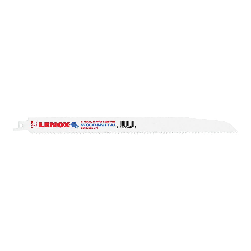 Lenox 22755OSB156R Reciprocating Saw Blade, 3/4 in W, 12 in L, 6 TPI, Bi-Metal Cutting Edge