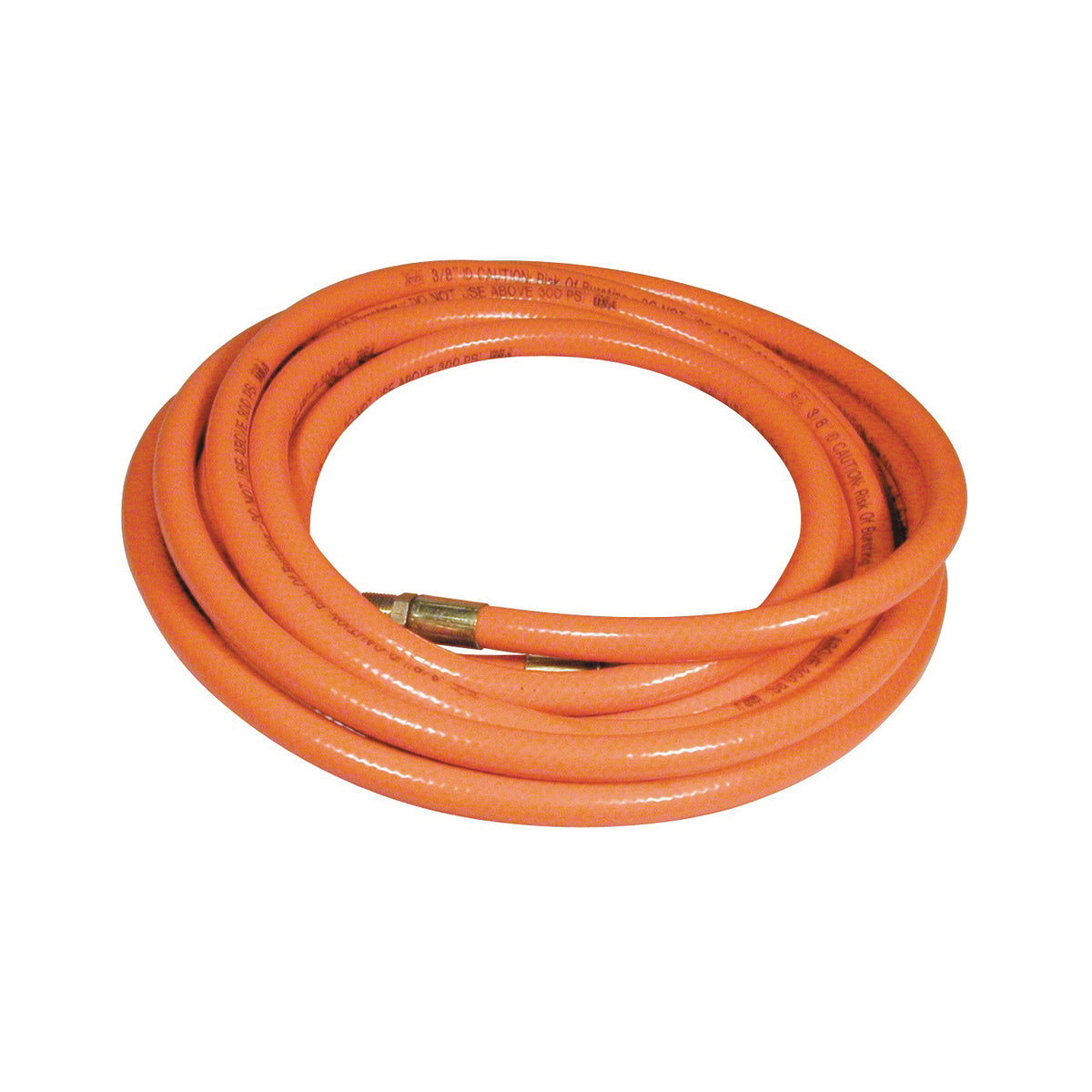 Amflo 576-25A Air Hose, 3/8 in OD, 25 ft L, MNPT, 300 psi Pressure, PVC, Orange