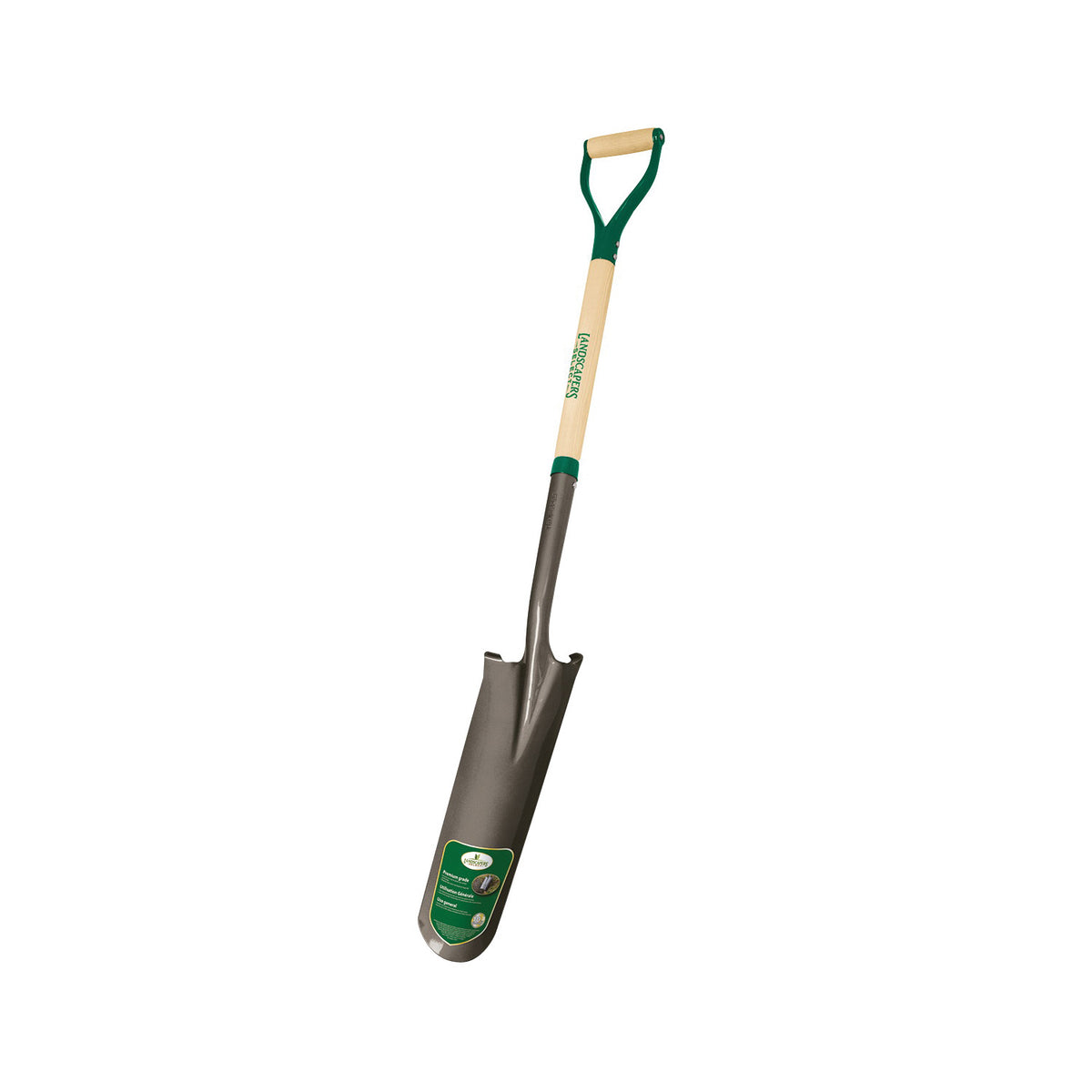 Landscapers Select 34626 Drain Spade, 6 in W Blade, Wood Handle, D-Grip Handle, 30 in L Handle