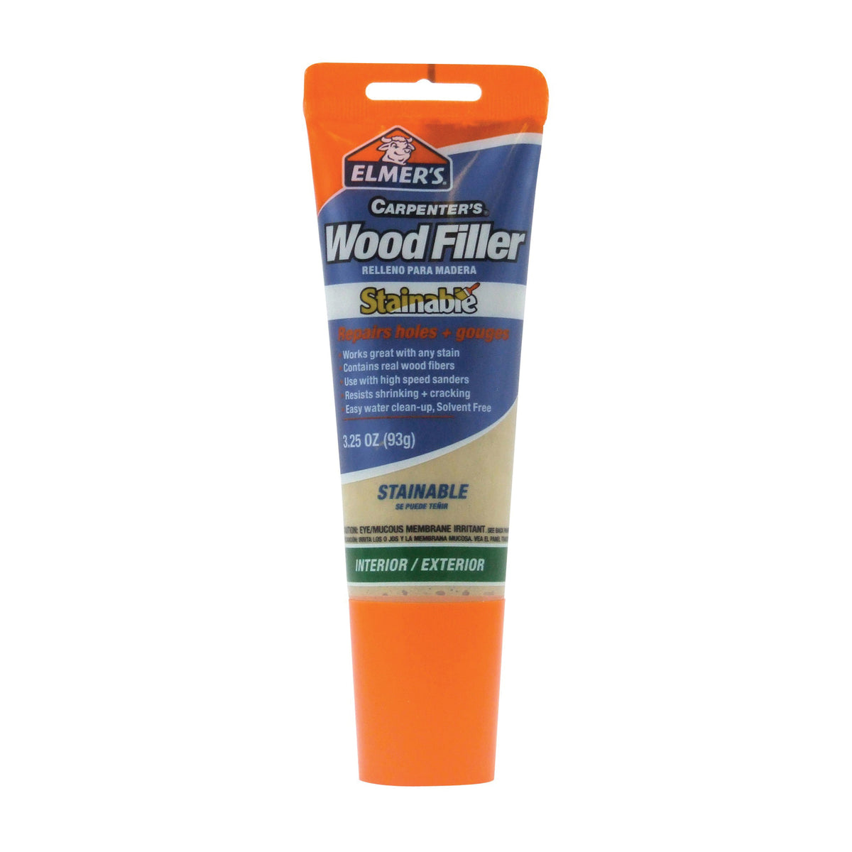 Elmers E887Q Wood Filler, Paste, Mild Acrylic, Beige, 3.25 oz Tube