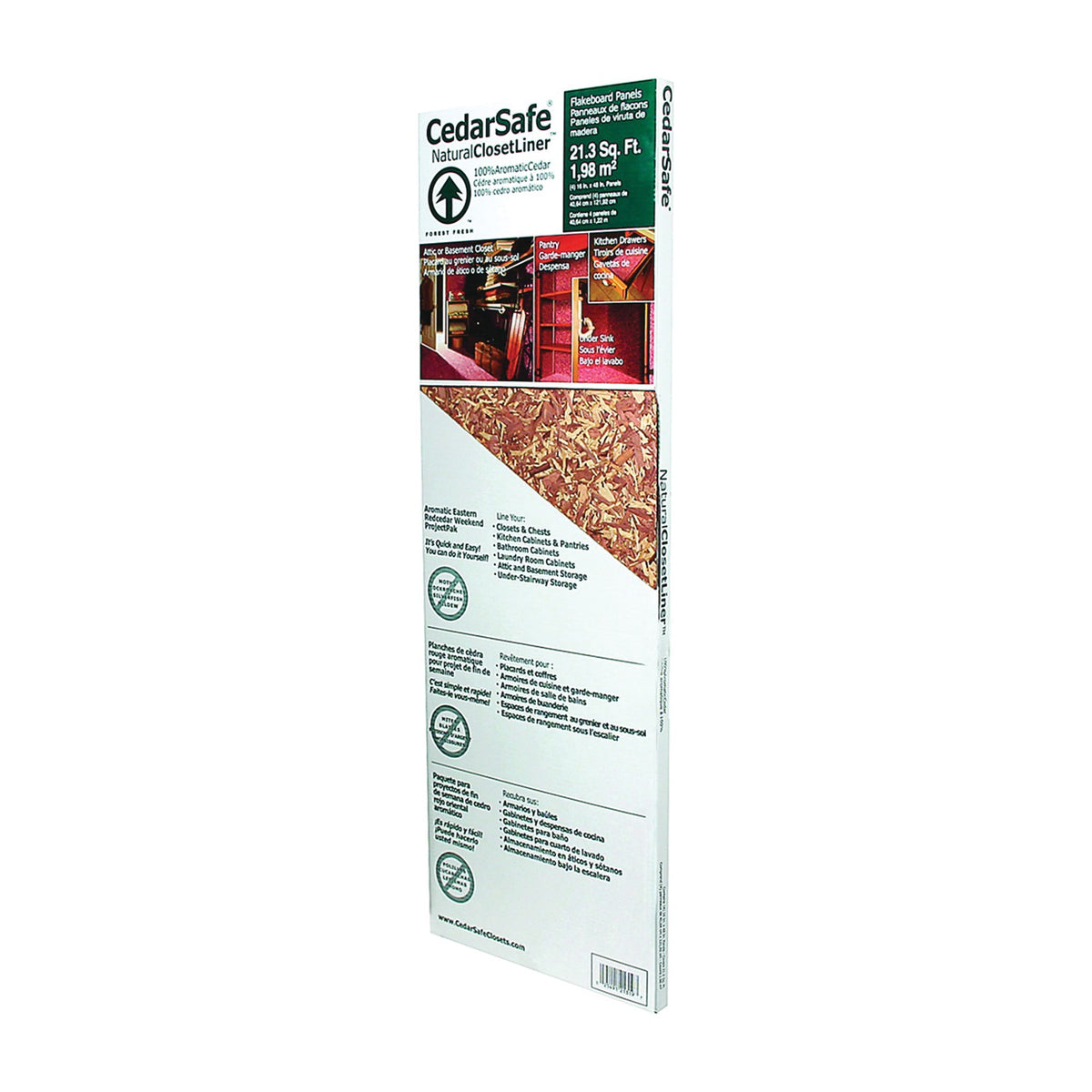 CedarSafe 4051 Closet Panel, 48 in L, 16 in W, Cedar Wood, Red