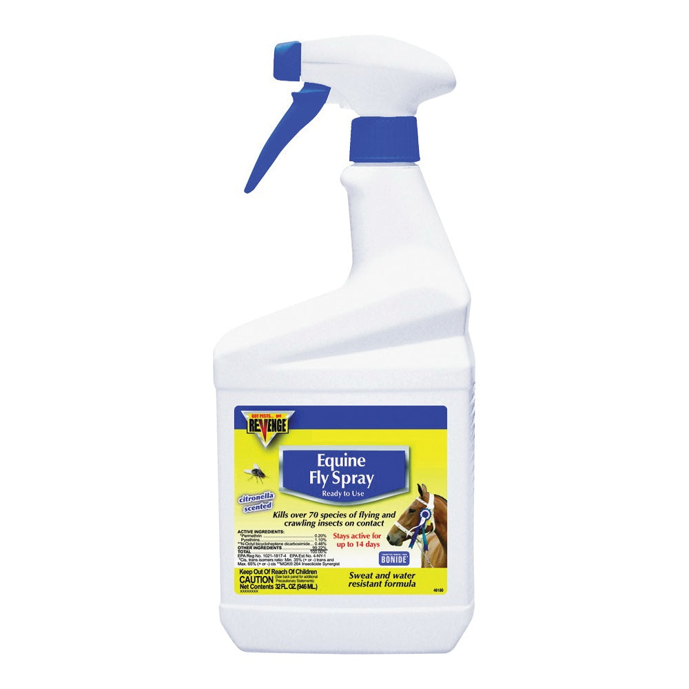 Bonide 46180 Equine Fly Spray, Liquid, Light Yellow, Characteristic, 1 qt Can