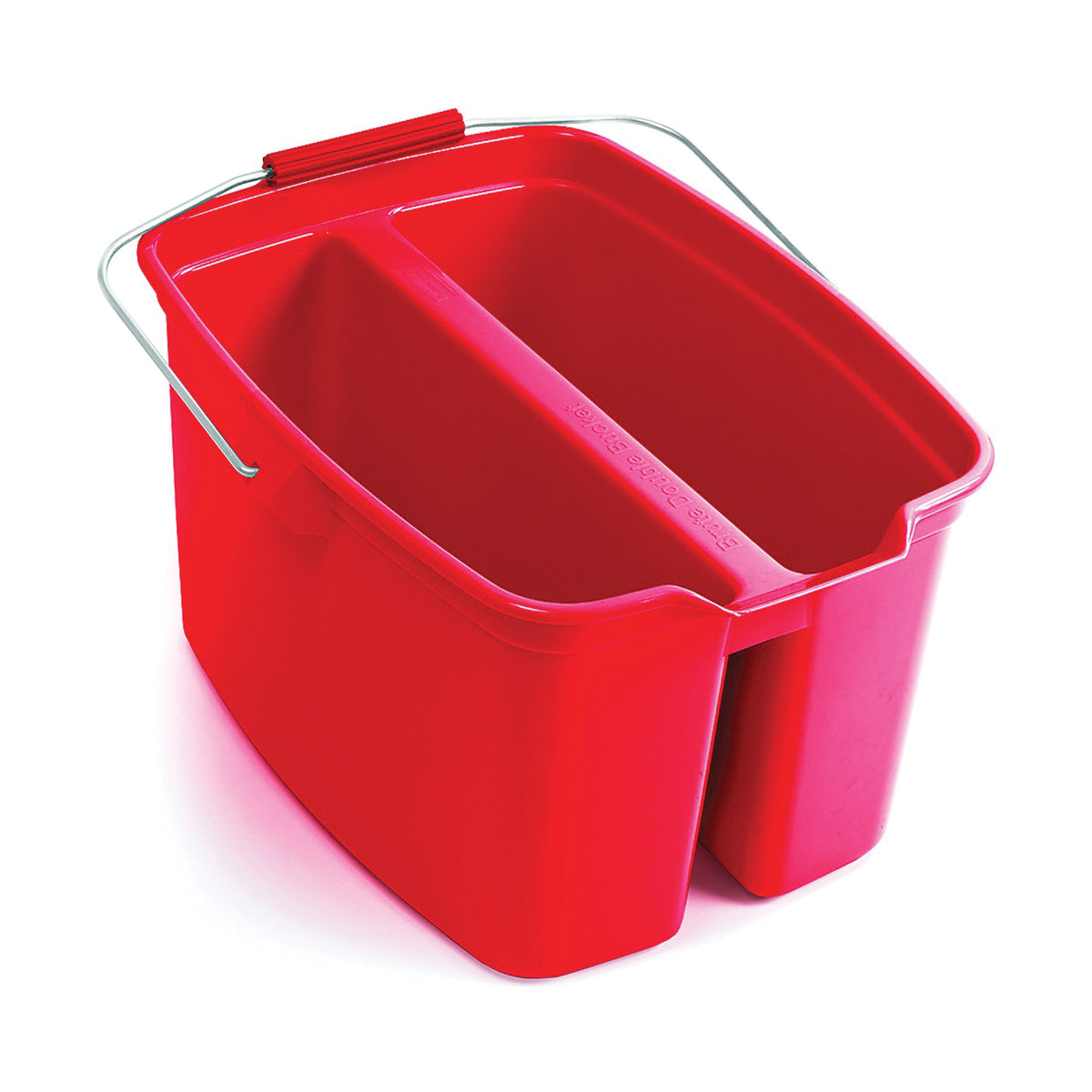Rubbermaid 1887094 Double Pail, 19 qt Capacity, Plastic Wringer, Red