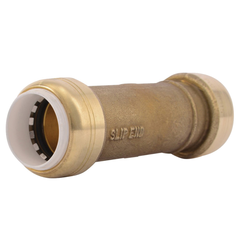 SharkBite UIP3016A Slip Pipe Coupling, 3/4 in, Brass, SCH 40, SCH 80, SCH 180 Schedule, 200 psi Pressure