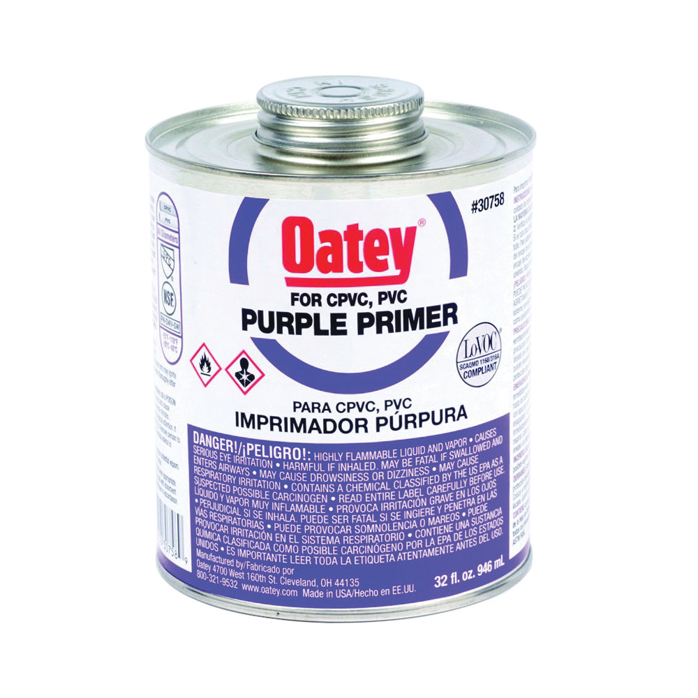 Oatey 30758 Primer, Liquid, Purple, 32 oz