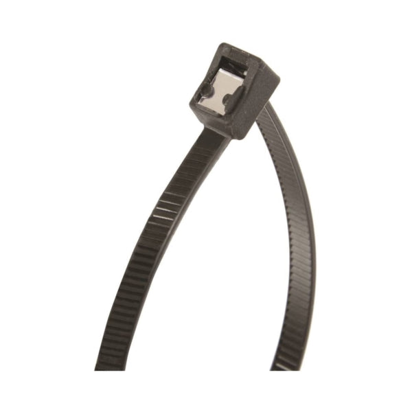 GB 45-308UVBSC Cable Tie, Double-Lock Locking, 6/6 Nylon, Black
