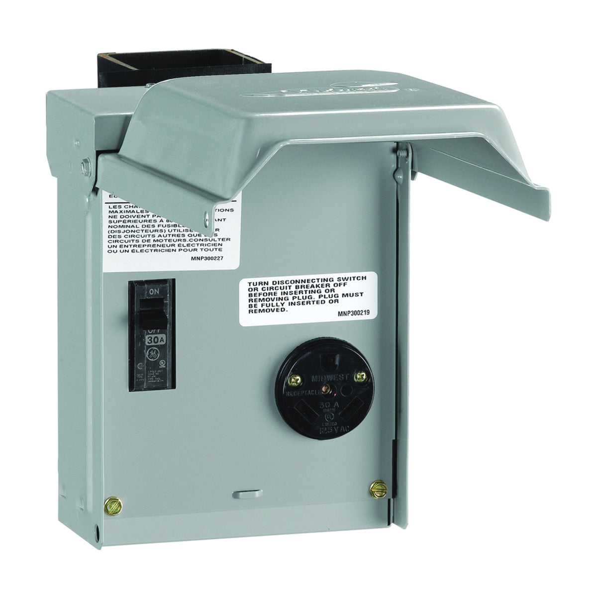 GE Industrial Solutions U013CP RV Power Outlet, 30 A, 120 V, Surface Mounting