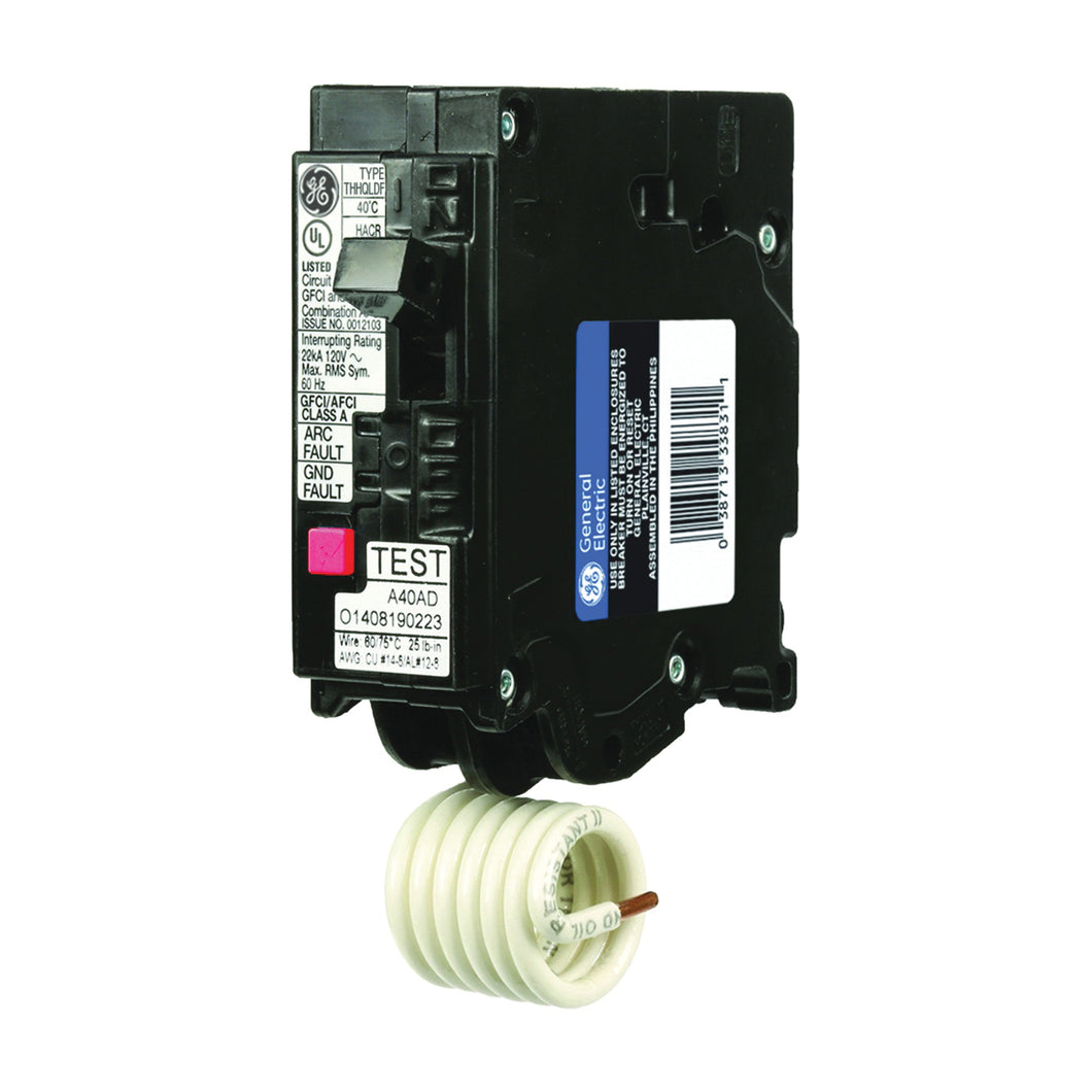 GE Industrial Solutions THQL1120DFP Circuit Breaker, Dual Function, 20 A, 1 -Pole, 120 V, Non-Interchangeable Trip