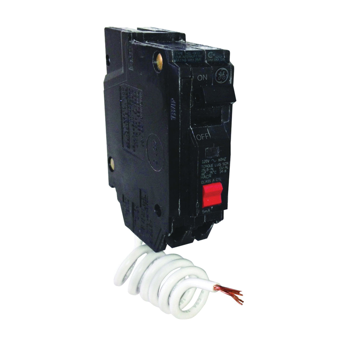 GE Industrial Solutions THQL1120GFTP Feeder Circuit Breaker, Thermal Magnetic, 20 A, 1 -Pole, 120 V, Plug Mounting