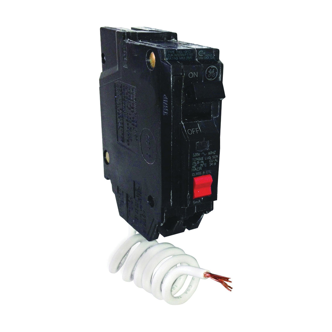 GE Industrial Solutions THQL1130GFTP Feeder Circuit Breaker, Thermal Magnetic, 30 A, 1 -Pole, 120 V, Plug Mounting