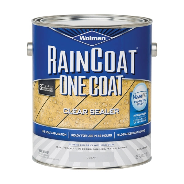 WOLMAN RainCoat 288339 Wood Sealer, Clear, Liquid, 1 gal, Can