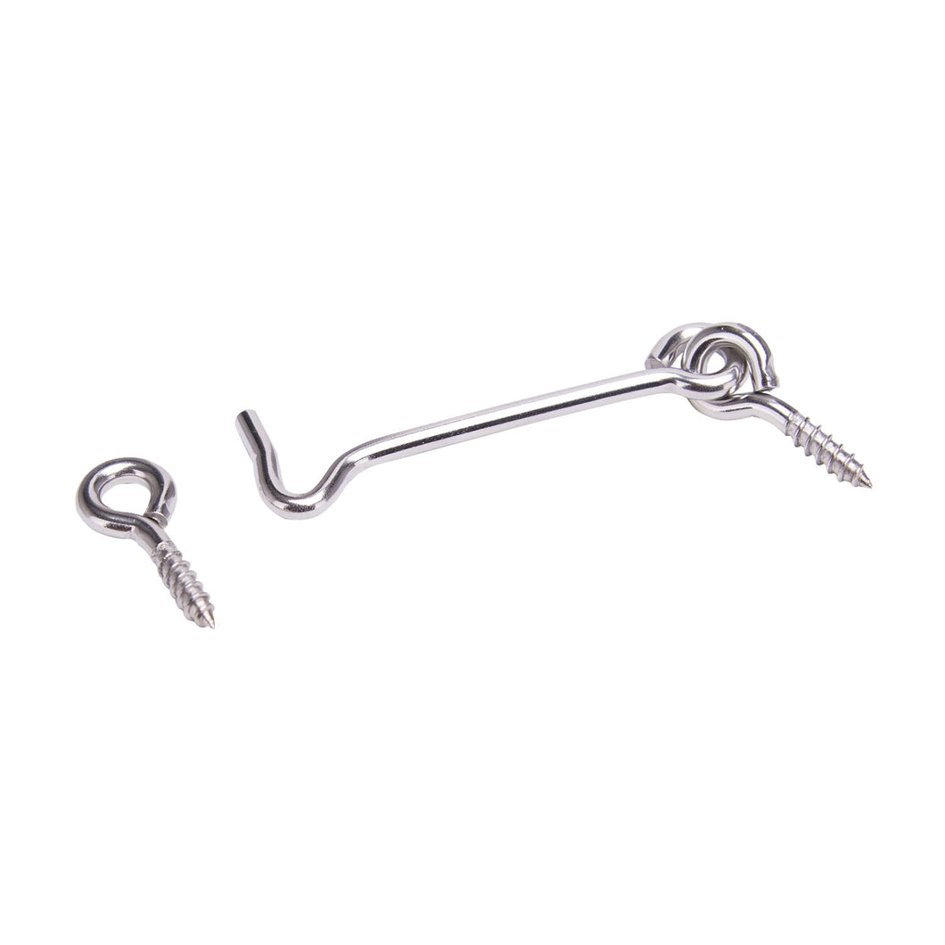 ProSource Gate Hook and Eye, 5/32 in Dia Wire, 3 in L, Stainless Steel