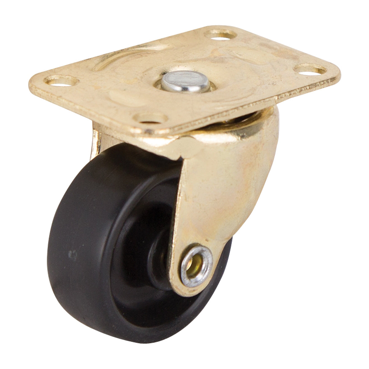 ProSource JC-B02-PS Swivel Caster, 1-1/4 in Dia Wheel, 1/2 in W Wheel, Plastic Wheel, Black, 40 lb