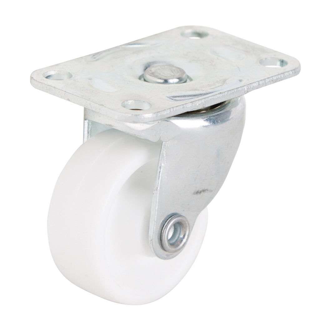 ProSource JC-B03-PS Swivel Caster, 1-1/4 in Dia Wheel, 16 mm W Wheel, Plastic Wheel, White, 40 lb