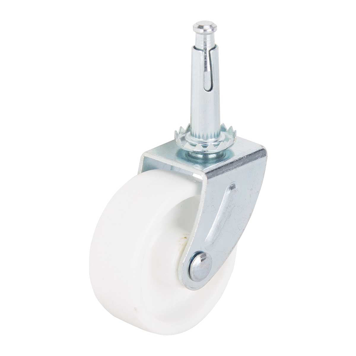 ProSource JC-B24-PS Swivel Caster, 2 in Dia Wheel, 2 in W Wheel, White, 60 lb, Steel Housing Material