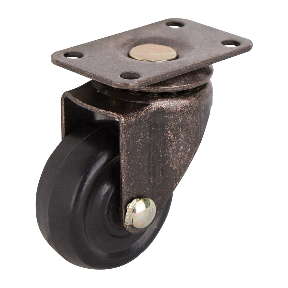 ProSource JC-D02-PS Swivel Caster, 1-5/8 in Dia Wheel, 3/4 in W Wheel, Rubber Wheel, Black, 70 lb