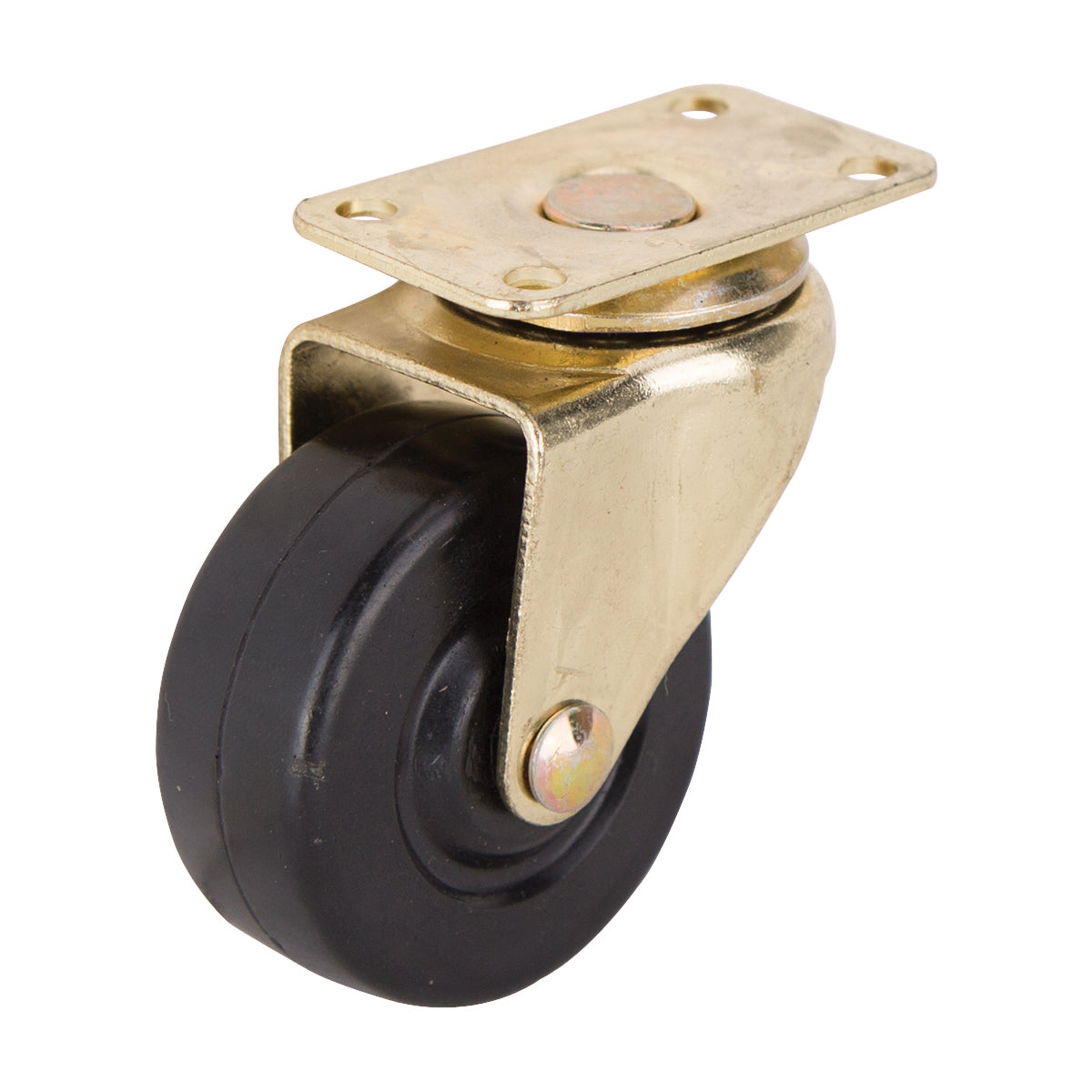 ProSource JC-D05-PS Swivel Caster, 2 in Dia Wheel, 3/4 in W Wheel, Rubber Wheel, Black, 90 lb, Steel Housing Material