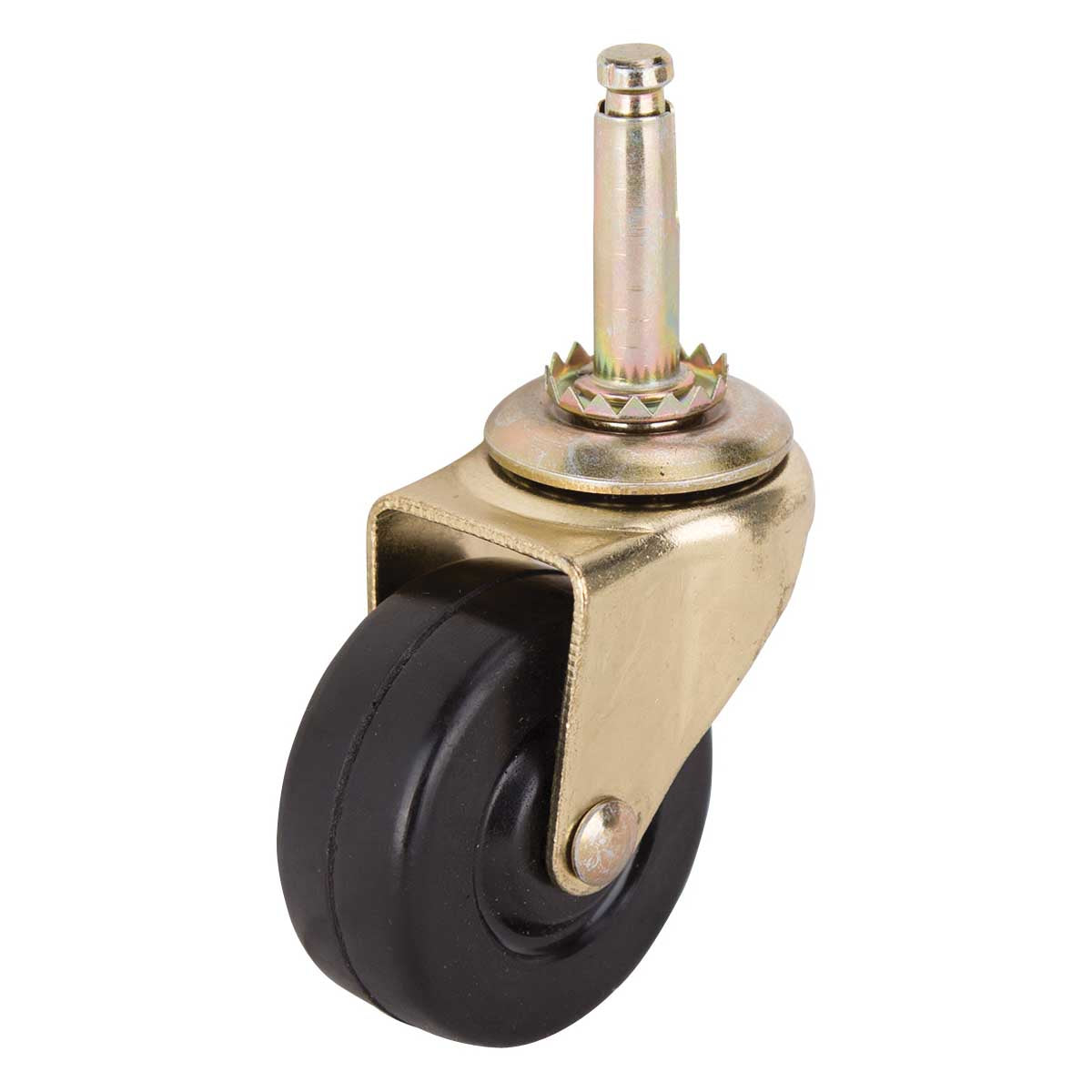 ProSource JC-D07-PS Swivel Caster, 2 in Dia Wheel, 2 in W Wheel, Rubber Wheel, Black, 90 lb, Steel Housing Material