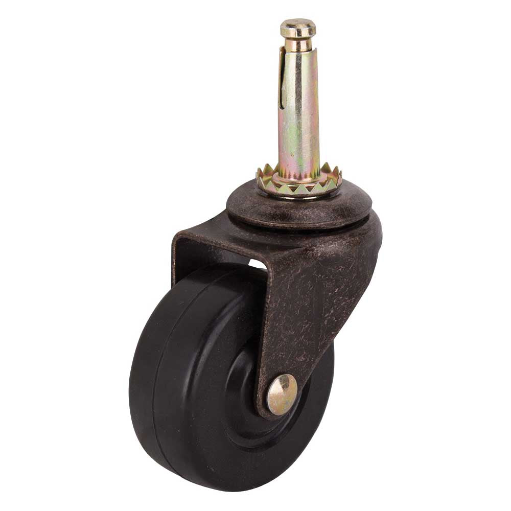 ProSource JC-D08-PS Swivel Caster, 2 in Dia Wheel, 2 in W Wheel, Rubber Wheel, Black, 90 lb, Steel Housing Material