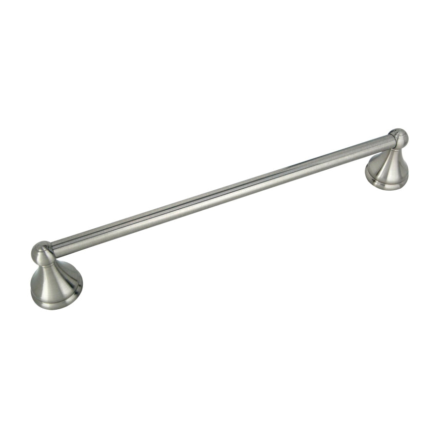 Boston Harbor Towel Bar, Zinc, Brushed Nickel, Surface Mounting, 18 in