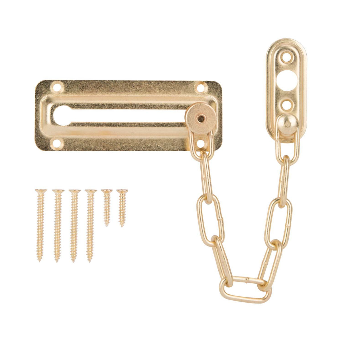 ProSource 807277-PS Chain Door Guard, 3-3/8 in L, 2 in W, Steel, Polished Brass