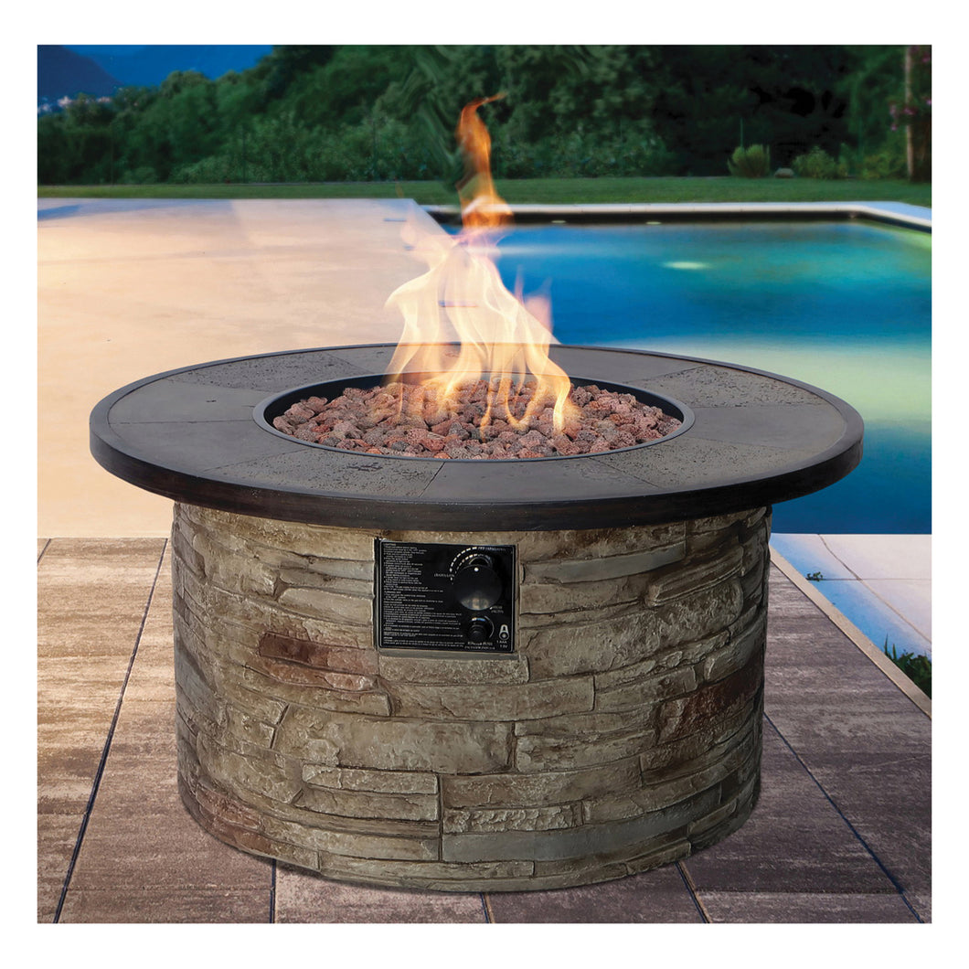 Seasonal Trends 50167 Monterey Fire Patio Table, 31.90 in OAW, 31.90 in OAD, 17.70 in OAH, Impulse Ignition