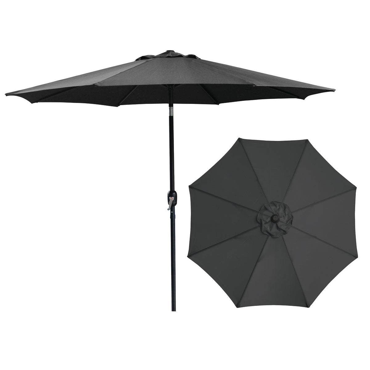 Seasonal Trends 62104 Crank Umbrella, 92.9 in H, 107.9 in W Canopy, 107.9 in L Canopy, Round Canopy, Steel Frame