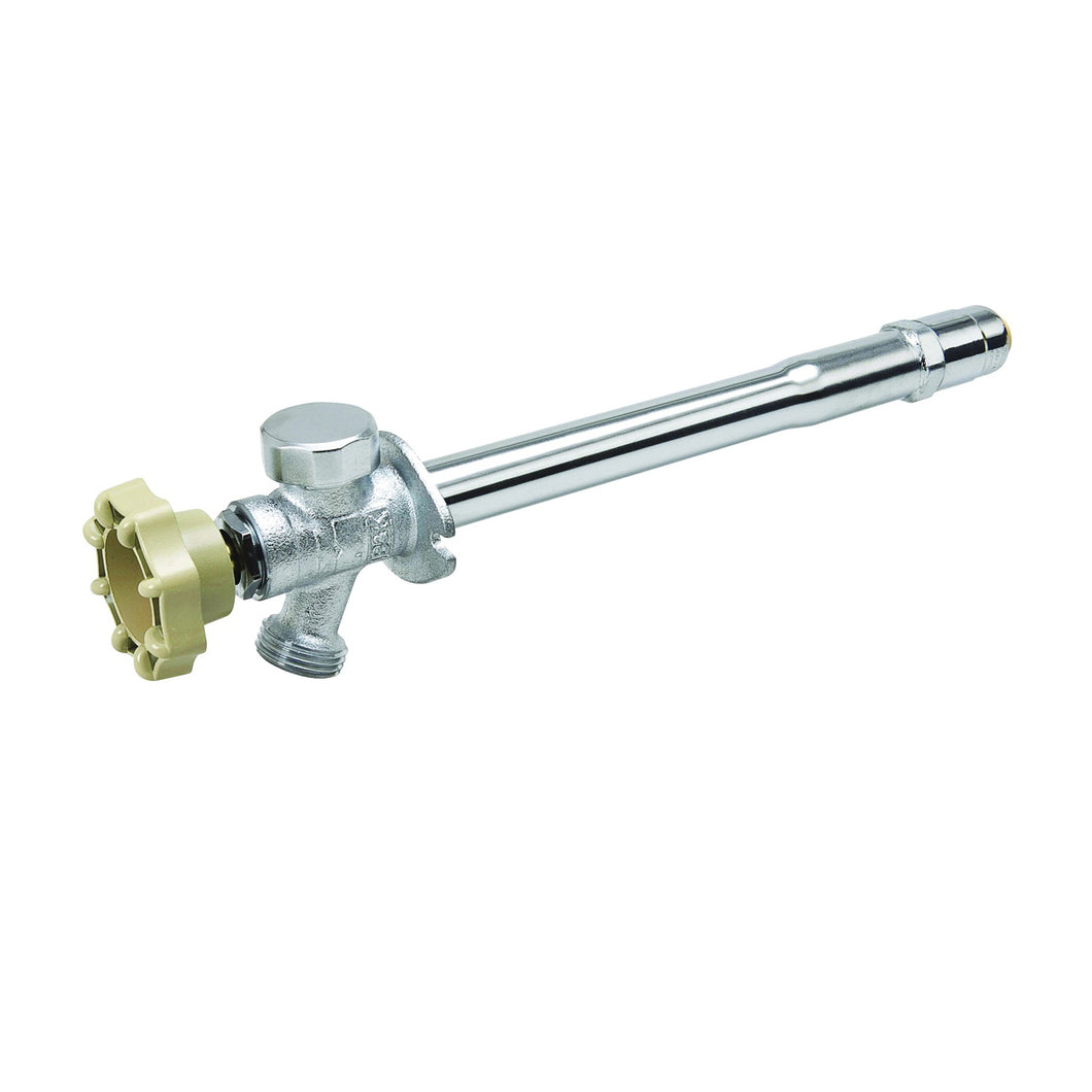 B & K 104-797HC Anti-Siphon Frost-Free Sillcock Valve, 1/2 x 1/2 in Connection, Push-Fit x GHT, 125 psi Pressure, Chrome