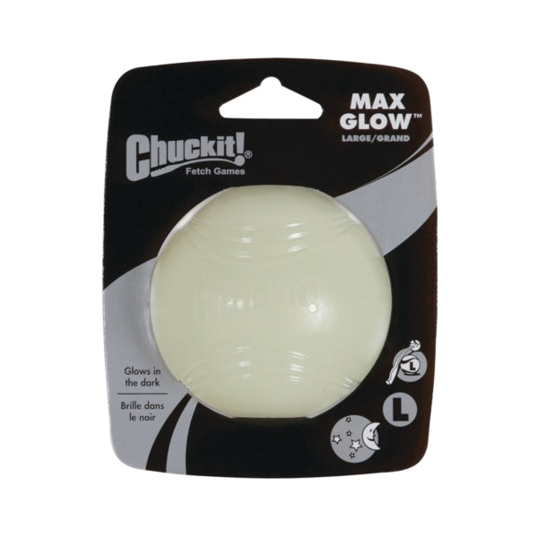 Chuckit! 32314 Dog Toy, L, Natural Rubber, Glow White