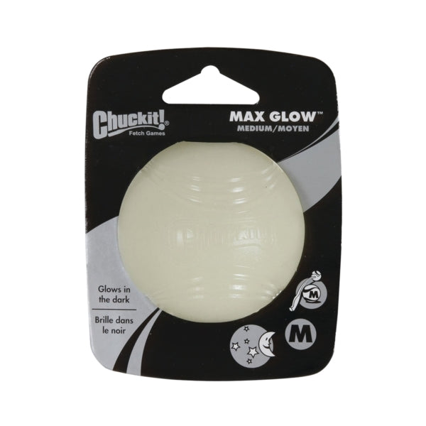 Chuckit! 32313 Dog Toy, M, Natural Rubber, Glow White