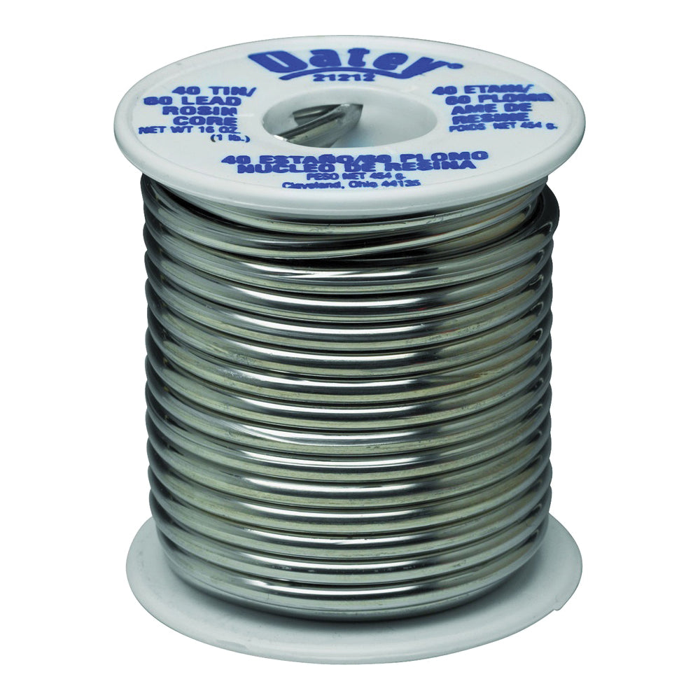 Oatey 21212 Rosin Core Solder, 1 lb, Solid, Silver, 361 to 460 deg F Melting Point